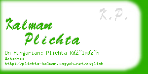 kalman plichta business card